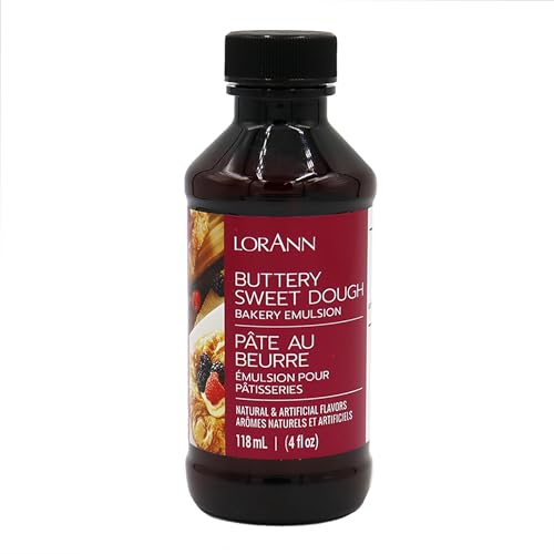 LorAnn Bakery Emulsion Buttery Sweet Dough Backemulsion Lebensmittelaroma Ideal zum Backen von Kuchen Keksen Plätzchen und für Füllungen wie Zuckerguss und Desserts - 118ml von LorAnn