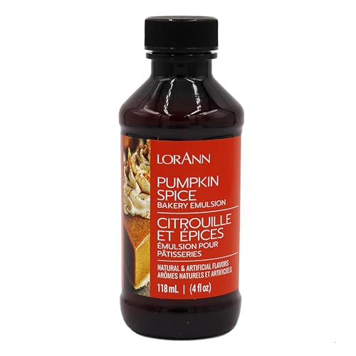 LorAnn Bakery Emulsion Pumpkin Spice/Kürbisgewürz Backemulsion Lebensmittelaroma Ideal zum Backen von Kuchen Keksen Plätzchen und für Füllungen wie Zuckerguss und Desserts - 118 ml von LorAnn