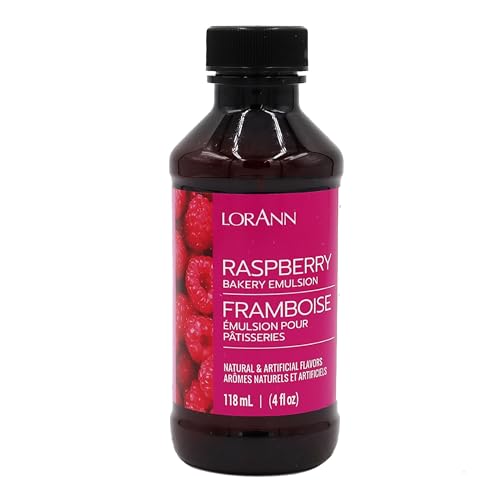 LorAnn Bakery Emulsion Raspberry/Himbeere Backemulsion Lebensmittelaroma Ideal zum Backen von Kuchen Keksen Plätzchen und für Füllungen wie Zuckerguss und Desserts - 118ml von LorAnn