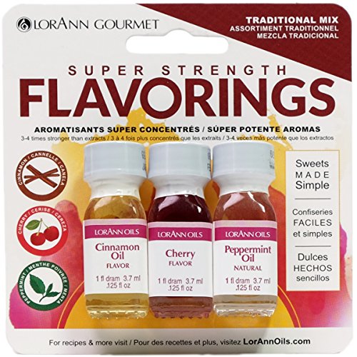 LorAnn Candy & Baking Flavoring .125oz 3/Pkg-Traditional-Cinnamon/Cherry/Peppermint 45TRI-4575 von LorAnn