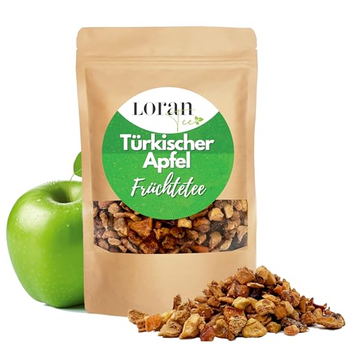 Loran Tee - Früchtetee Türkischer Apfel, lose 150g, Ananas, Apfelstücke,Premium Qualitat, loser Tee in Zippbeutel von Loran Tee