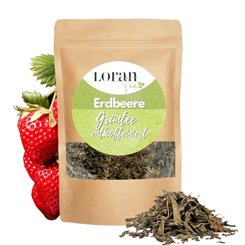 Loran Tee - Grüntee, lose 80g, Grüntee, Premium Qualitat, Abnehmen und Gewichtsverlust Tee, loser Tee, gesund (Grüntee Sencha Erdbeere entkoffeiniert) von Loran Tee