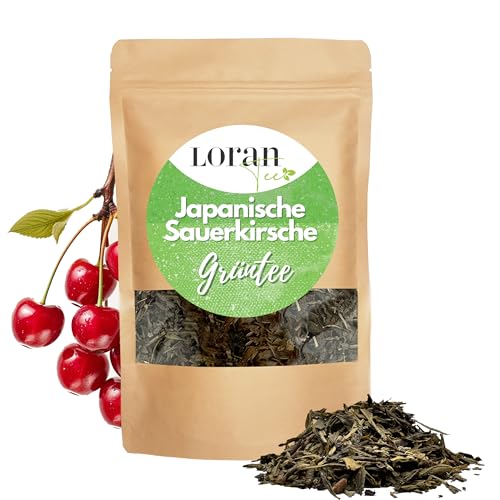 Loran Tee - Grüntee, lose 80g, Grüntee, Premium Qualitat, Abnehmen und Gewichtsverlust Tee, loser Tee, gesund (Kirsche) von Loran Tee