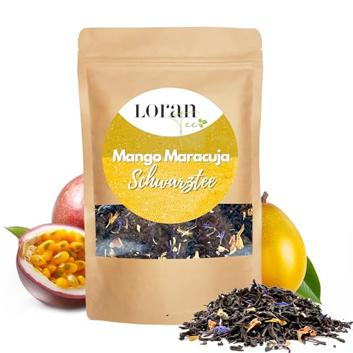 Loran Tee - Schwarzer Tee Mango - Maracuja, 100g, Premium Qualität, Ceylon Tee, lose in Zippbeutel, von Loran Tee