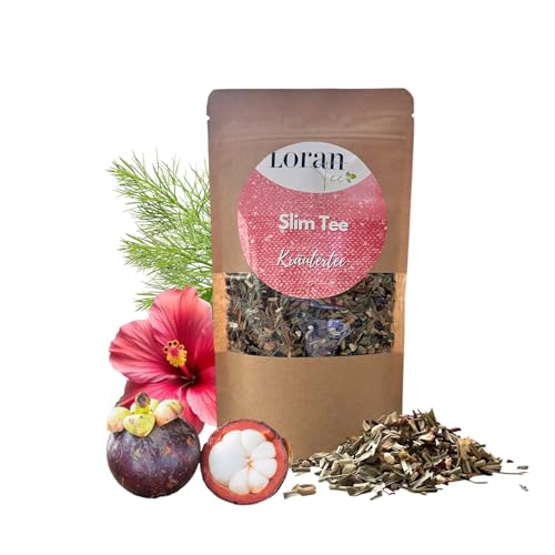 Loran Tee- Slim Tee - Kräutertee mit Fenchel, Zimt, Garcinia, Hibiskus, Zitronengras - Entschlackungstee, Abnehmtee 100g, Zippbeutel von Loran Tee