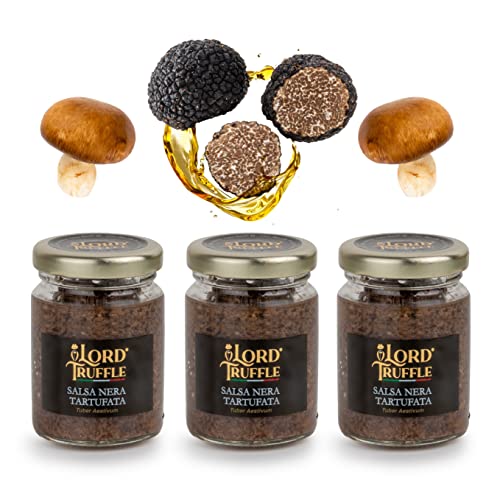 Lord Truffle | 3 Gourmet-Trüffelsaucen mit Pilzen und frischem schwarzen Sommertrüffel, 3 x 80 g, 100% italienische Qualität, ideale Würze für erste Gänge von Lord Truffle