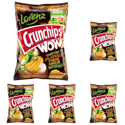 Lorenz Crunchips WOW Jalapeño & Cream Cheese, 110 g (Packung mit 5) von Lorenz Snack World