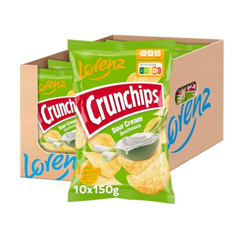 Lorenz Snack World Crunchips Sour Cream, 10er Pack (10 x 150 g) von Lorenz Snack World