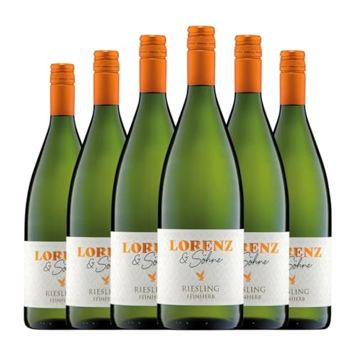 Lorenz & Söhne Riesling Halbtrocken Halbsüß Nahe 1 L Weißwein (Karton mit 6 Flaschen von 1 L) von Lorenz & Söhne