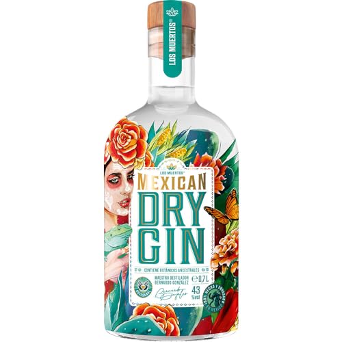 Mexican Dry Gin 70cl Los Muertos | Der Original Mexican Dry Gin | handgefertigt im Herzen Jaliscos | 0,7 Liter | 43% Vol. von Los Muertos