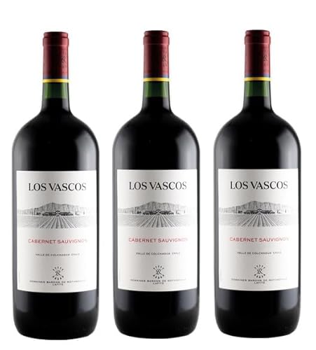 3x 1,5l - 2022er - Los Vascos - Cabernet Sauvignon - MAGNUM - Valle de Colchagua D.O. - Chile - Rotwein trocken von Los Vascos