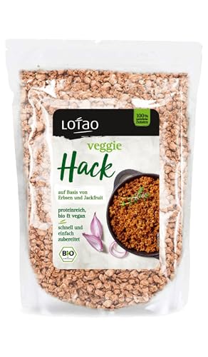Lotao Veggie Hack Bio (1000g) - Veganes Hack: nachhaltig & hochwertig | 70% Protein: Erbsenprotein & Jackfruit | Vielfalt für vegane Lebensmittel: Bolognese Sauce, Burger, Chili Sin Carne uvm. von Lotao