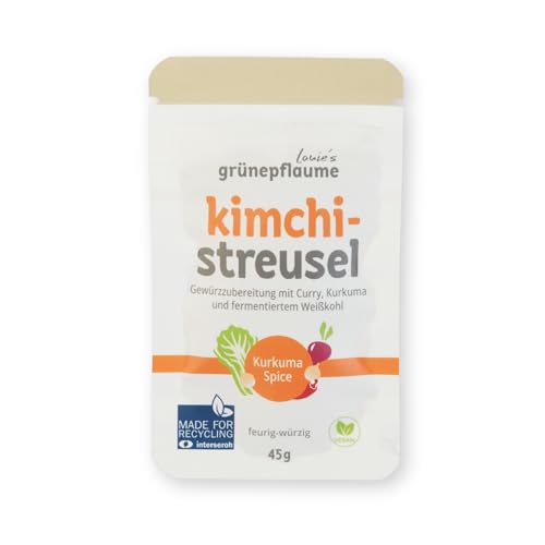 BIO Fermentierte Gemüse-Würzmischung für vielseitige Gerichte. Vegan, glutenfrei, natürlich. Kimchi-Streusel Kurkuma Spice 45g von Louie's grünepflaume