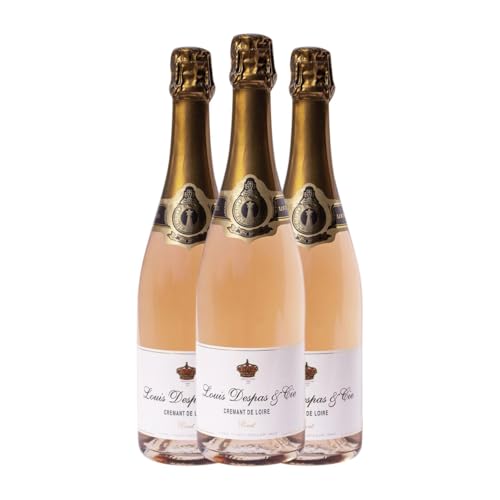 Louis Despas Rosé Cabernet Franc Brut Crémant de Loire 75 cl Rosé Sekt (Karton mit 3 Flaschen von 75 cl) von Louis Despas