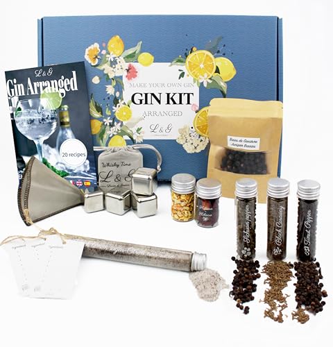 L&G® Entdecker-Set für DIY Gin mit einzigartigen Gewürzen - Exklusives Box Set für Männer/Frauen, Originelle Geschenkidee für Weihnachten, Geburtstag, Valentinstag, Unvergessliches Zuhause-Erlebnis von Louise & Gaston