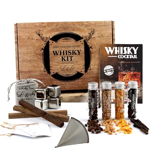 L&G® Persönliches Whisky-Gewürz-Entdeckungsset - Exklusives DIY-Set für Mann/Frau, Originelle Geschenkidee Weihnachten, Geburtstag, Valentinstag, Unvergessliche Heimerlebnisse von Louise & Gaston