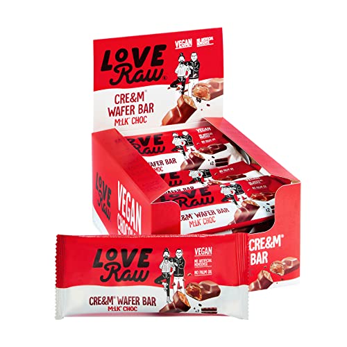 LoveRaw Vegane Schokoriegel mit Cremefüllung, 12-er Pack (2 Riegel pro Pack), Palmölfrei, Laktosefreie Schokolade, nur natürliche Zutaten von LoveRaw