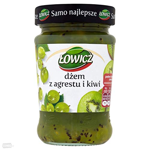 LOWICZ Dzem z agrestu i kiwi 280g / Confitures de Groseillier ? maquereau et kiwi / von Lowicz