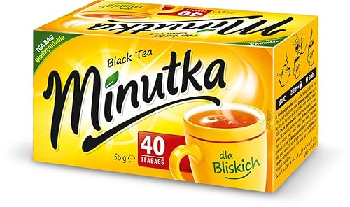 Minutka® Schwarzer Tee 40 Teebeutel - 1 Box - 1 x 56g - Black Tea - Hochwertige Mischung Aus Schwarzen Teesorten - Schwarzteebeutel Express Cay - Vegan Glutenfrei von MOKATE