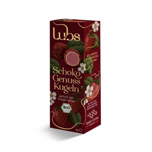 Lubs Schokokugeln, Erdbeer Creme, 38g (12) von Lubs