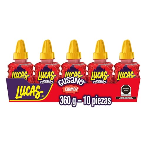 Lucas Gusano Chamoy Flavor Liquid Spicy Candy 36 g (10 Stück) von Lucas