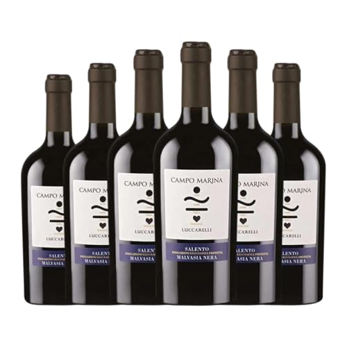 Luccarelli Campo Marina Schwarzer Malvasier Puglia 75 cl Rotwein (Karton mit 6 Flaschen von 75 cl) von Luccarelli