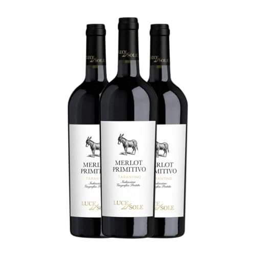 Luce del Sole Primitivo Merlot Tarantino 75 cl Rotwein (Karton mit 3 Flaschen von 75 cl) von Luce del Sole