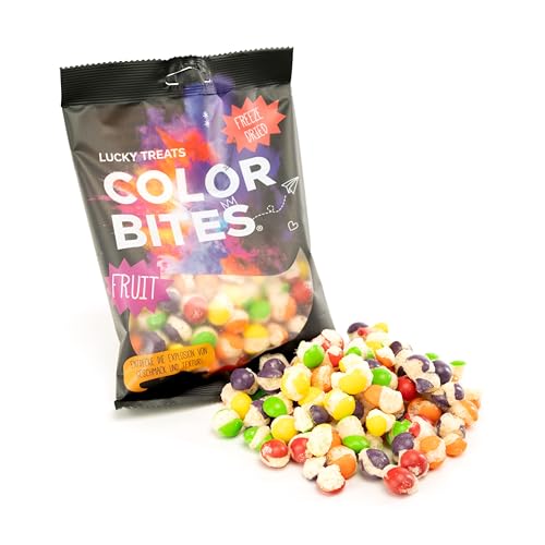 Lucky Treats Color Bites - gefriergetrocknete Süßigkeiten - 100g Geschmack Fruit- Amerikanische Freeze Dried Candy - knusprige Bonbons - Vegan von Lucky Treats