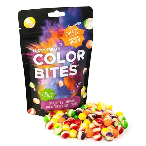 Lucky Treats Color Bites - gefriergetrocknete Süßigkeiten - 100g Geschmack Fruit- Amerikanische Freeze Dried Candy - knusprige Bonbons - Vegan von Lucky Treats