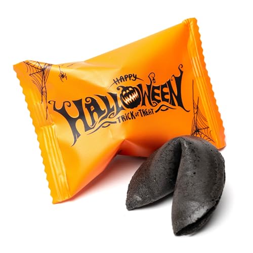 Lucky Treats - Halloween Süßigkeiten - Schwarze Glückskekse mit Komplimenten und Zitaten in Deutsch & Englisch - 25 Stück - Perfektes Gastgeschenk & Süßes oder Saures von Lucky Treats