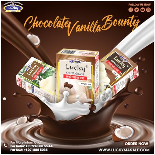 Lucky China Grass Choco Vanilla Bounty Combo (Chocolate+Coconut+Vanilla) 300g von Lucky