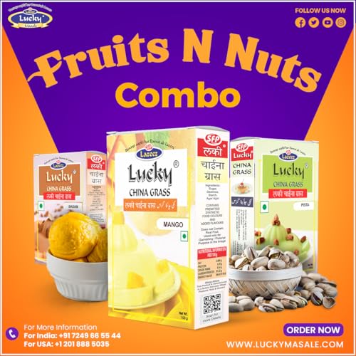 Lucky China Grass Fruit n Pista Badam Combo (Pista+Badam+Mango) 300g von Lucky