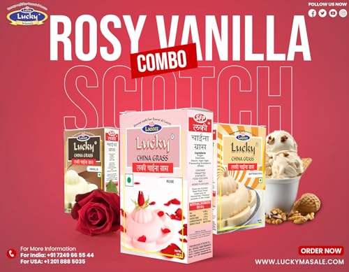 Lucky China Grass Rosy Vanilla Scotch Combo (Vanilla+Rose+Butterscotch) 300g von Lucky