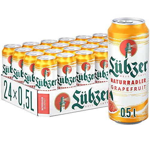 Lübzer Naturradler Grapefruit, Radler Dose (24 x 0,5 L), Dosenbier Biermischgetränk - Alster - Bier von Lübzer