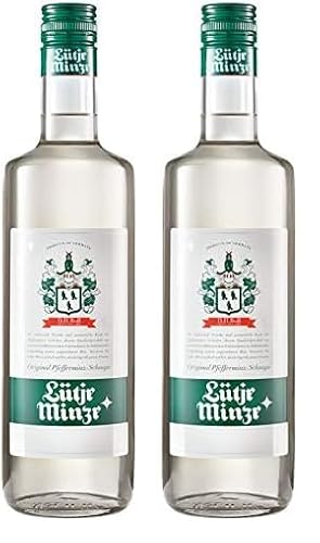 Lütje Minze Pfefferminz-Likör, 2er Pack (1 x 700 ml) von Lütje Minze