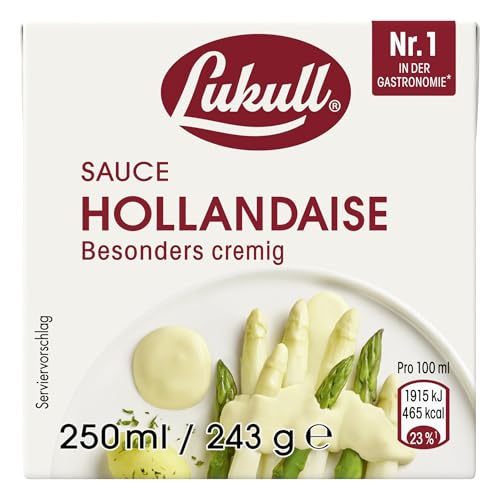 Lukull Sauce Hollandaise besonders cremige Sauce zu Spargel, Gemüse, Fleisch und Fisch 250 ml von Lukull