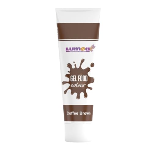 Lumea Lebensmittelfarbe, 30g, 21 Farben, zuckerfrei, wiederverschließbare Tube für Zuckermasse, Fondant & Co. (Kaffeebraun) von Lumea