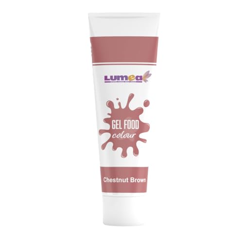 Lumea Lebensmittelfarbe, 30g, 21 Farben, zuckerfrei, wiederverschließbare Tube für Zuckermasse, Fondant & Co. (Kastanienbraun) von Lumea