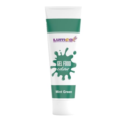 Lumea Lebensmittelfarbe, 30g, 21 Farben, zuckerfrei, wiederverschließbare Tube für Zuckermasse, Fondant & Co. (Mintgrün) von Lumea