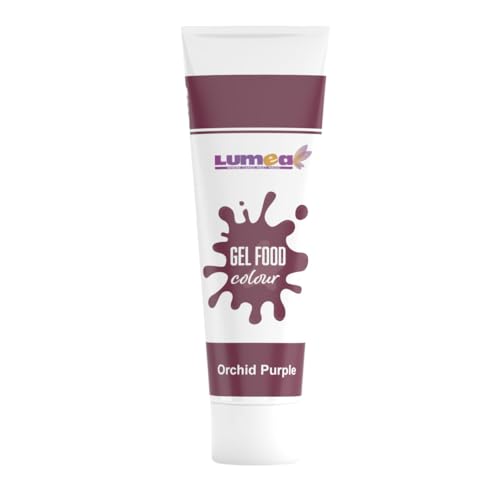 Lumea Lebensmittelfarbe, 30g, 21 Farben, zuckerfrei, wiederverschließbare Tube für Zuckermasse, Fondant & Co. (Orchideenviolett) von Lumea