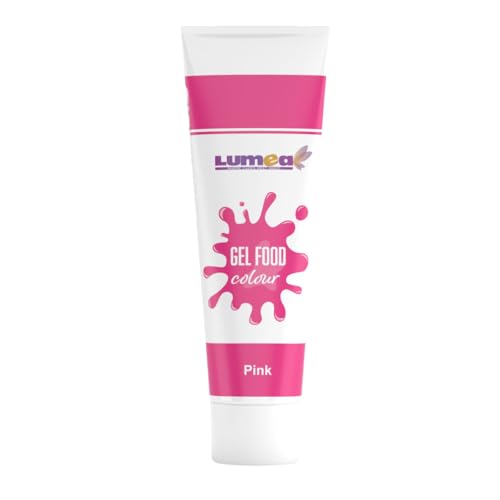 Lumea Lebensmittelfarbe, 30g, 21 Farben, zuckerfrei, wiederverschließbare Tube für Zuckermasse, Fondant & Co. (Pink) von Lumea