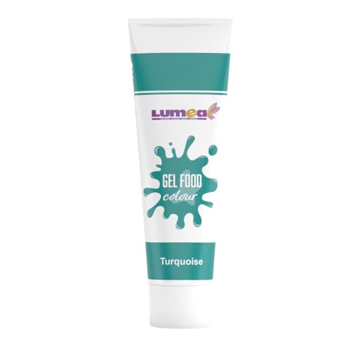 Lumea Lebensmittelfarbe, 30g, 21 Farben, zuckerfrei, wiederverschließbare Tube für Zuckermasse, Fondant & Co. (Türkis) von Lumea