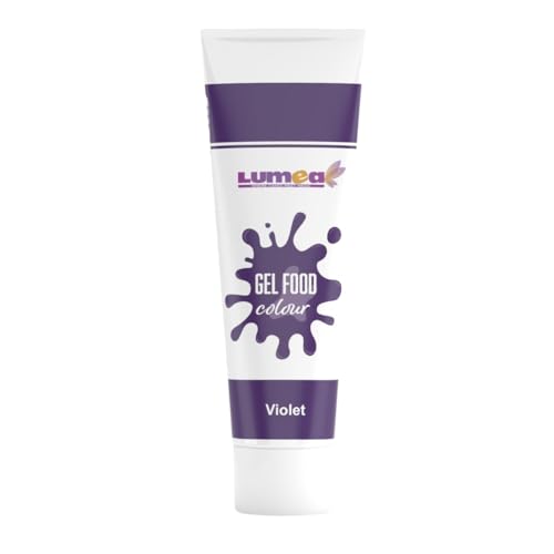 Lumea Lebensmittelfarbe, 30g, 21 Farben, zuckerfrei, wiederverschließbare Tube für Zuckermasse, Fondant & Co. (Violett) von Lumea