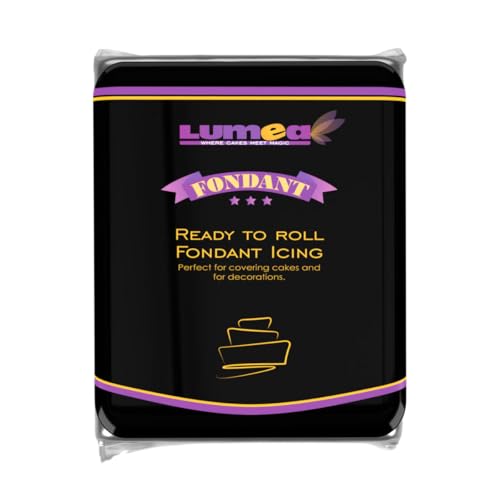 Lumea Rollfondant, 500g, für Torten & Kuchen, elastisch & reißfest, glutenfrei & laktosefrei, Vanillenote - Schwarz von Lumea