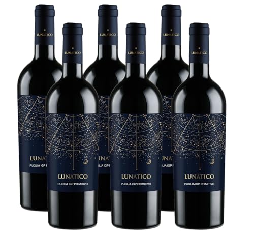 Lunatico Primitivo – Trockener, aromatischer Rotwein aus Italien (6 x 0,75L) von Lunatico