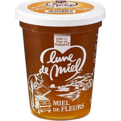 Lune de Miel 100% reines und natürliche Honig-Blumen-1 kg Maxi-Format (Satz 4) von Lune de Miel