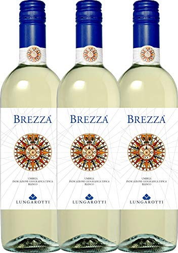 Brezza Bianco Umbria Lungarotti Weißwein 3 x 0,75l VINELLO - 3 x Weinpaket inkl. kostenlosem VINELLO.weinausgießer von Lungarotti