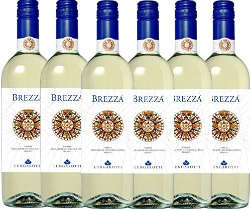 Brezza Bianco Umbria Lungarotti Weißwein 6 x 0,75l VINELLO - 6 x Weinpaket inkl. kostenlosem VINELLO.weinausgießer von Lungarotti