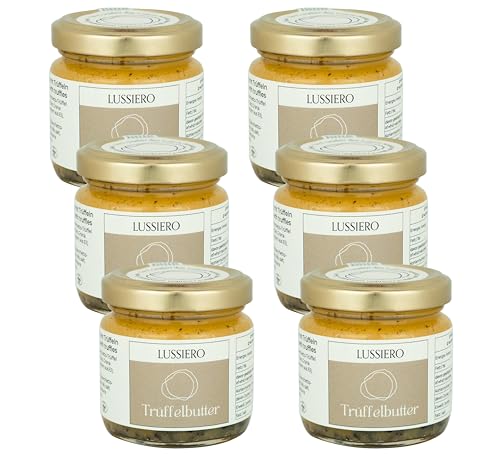 6er Pack Lussiero Trüffelbutter mit echtem Weissem Bianchetto Trüffel Tuber Borchii 80g von Lussiero