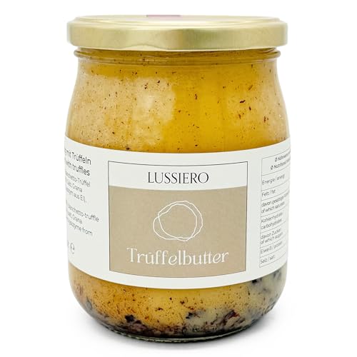 Lussiero Trüffelbutter mit echtem Weissem Bianchetto Trüffel Tuber Borchii 450g von Lussiero